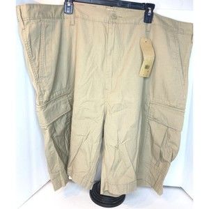 Levi Strauss Men's Carrier Cargo Shorts 48 B & T Flat Front Zip Khaki Cotton NWT
